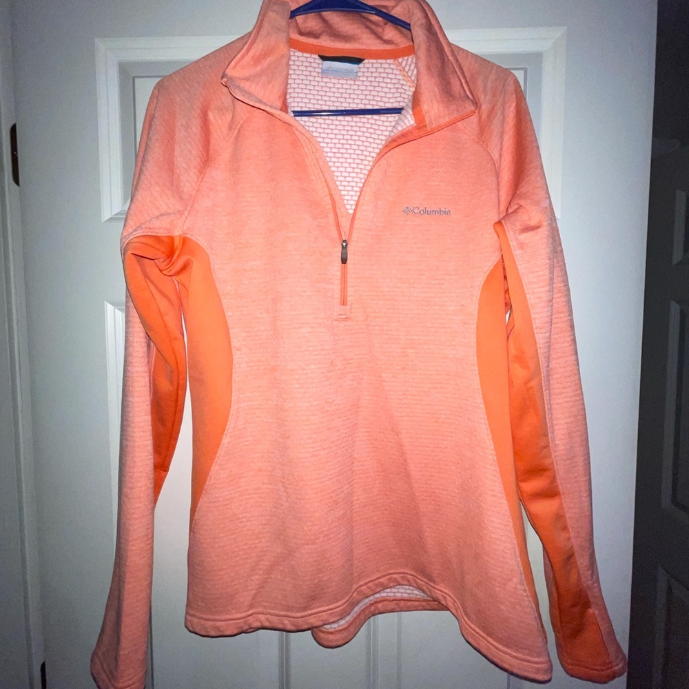 CORAL/ORANGE COLUMBIA HALF ZIP
